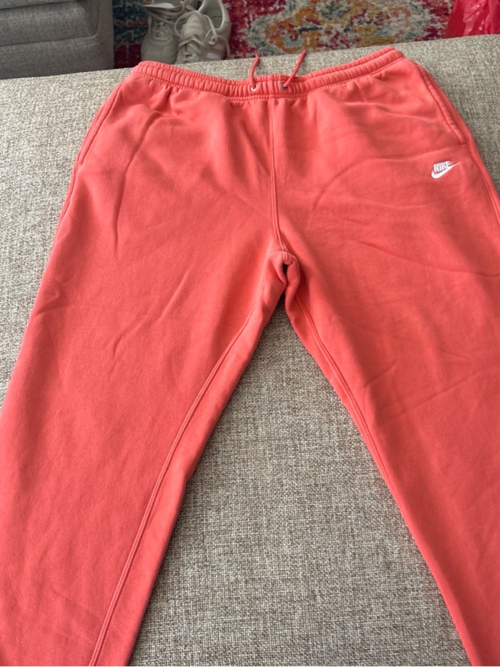 Nike men’s Coral/Red Sweatpants with Drawstring